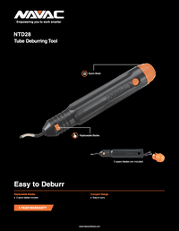 Thumbnail of document Data Sheet - NTD28 Tube Deburring Tool